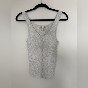 Express One Eleven Women button fitted ribbed tank Small